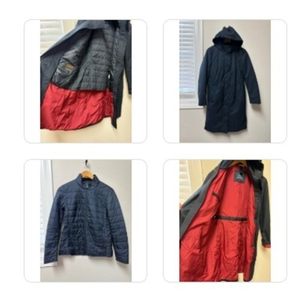 Brooks Brothers Parka Jacket Womens XS Navy Blue 3-in-1 NetJets Lined Coat Long